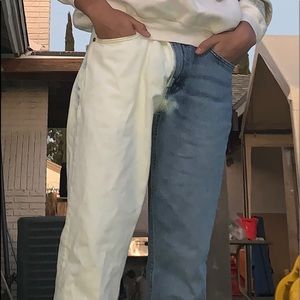 Levi’s original half denim half bleached design